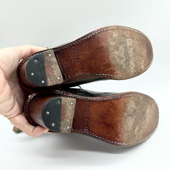 Bed Stu Fiona Cobbler Series Buckled Heeled Moto Boot In Pewter Black Size 6 - Picture 14 of 15